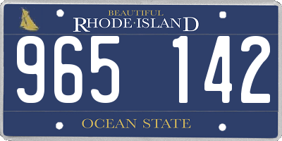 RI license plate 965142