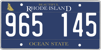 RI license plate 965145