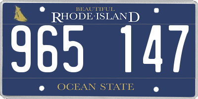 RI license plate 965147