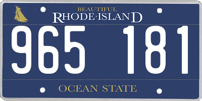 RI license plate 965181