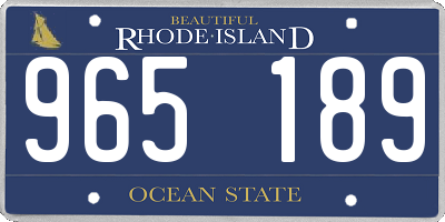 RI license plate 965189
