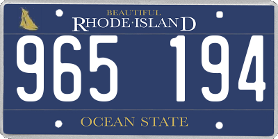 RI license plate 965194