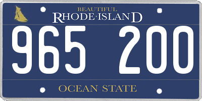 RI license plate 965200