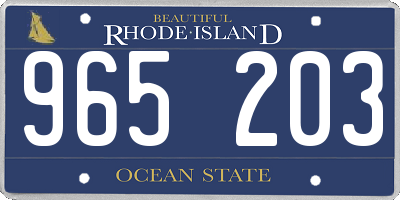RI license plate 965203