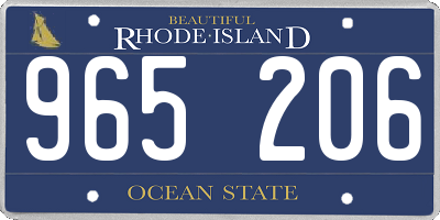 RI license plate 965206