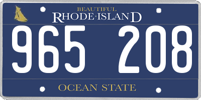 RI license plate 965208