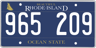 RI license plate 965209