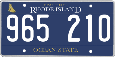 RI license plate 965210