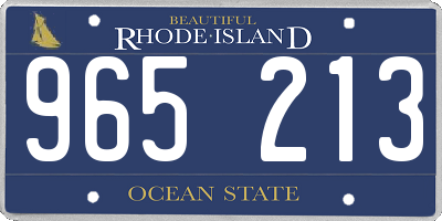 RI license plate 965213