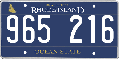 RI license plate 965216
