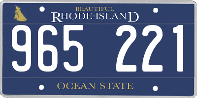 RI license plate 965221