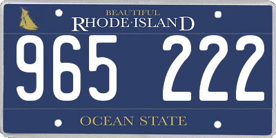 RI license plate 965222