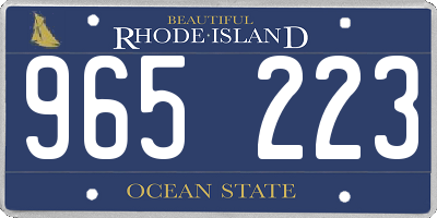 RI license plate 965223