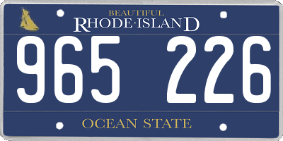 RI license plate 965226