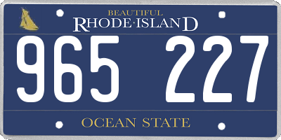 RI license plate 965227