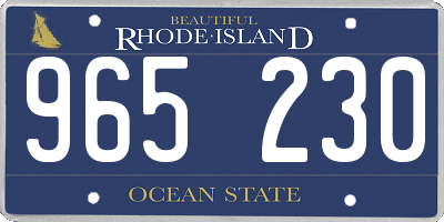 RI license plate 965230
