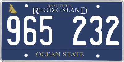 RI license plate 965232