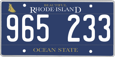 RI license plate 965233