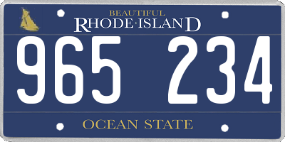 RI license plate 965234