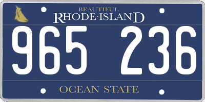 RI license plate 965236