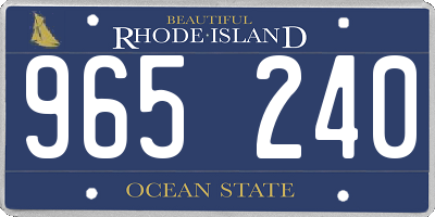 RI license plate 965240