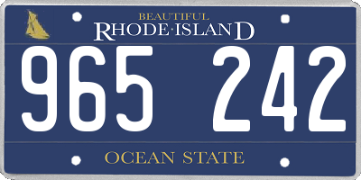 RI license plate 965242