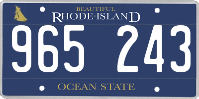RI license plate 965243