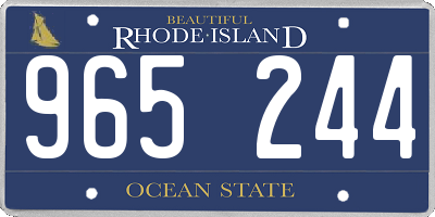 RI license plate 965244