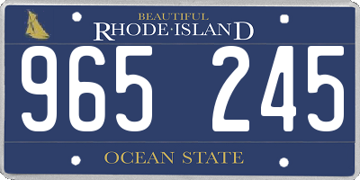 RI license plate 965245