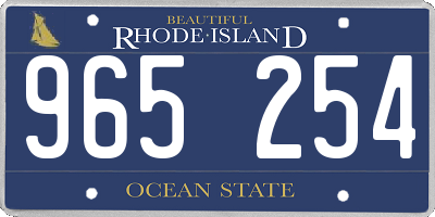 RI license plate 965254