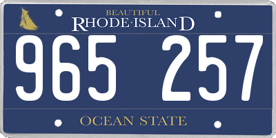 RI license plate 965257