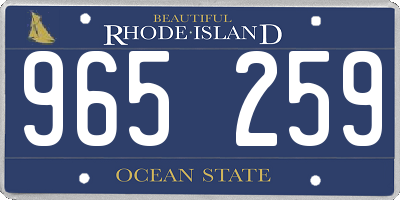 RI license plate 965259