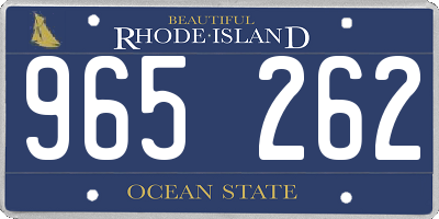 RI license plate 965262