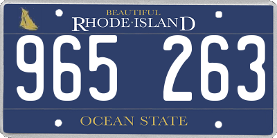 RI license plate 965263