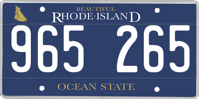RI license plate 965265