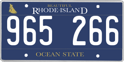 RI license plate 965266