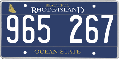 RI license plate 965267