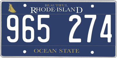 RI license plate 965274