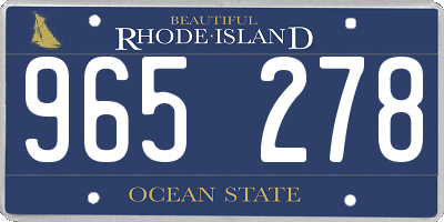 RI license plate 965278