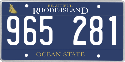 RI license plate 965281