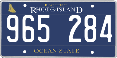 RI license plate 965284