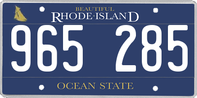 RI license plate 965285