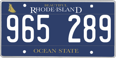 RI license plate 965289