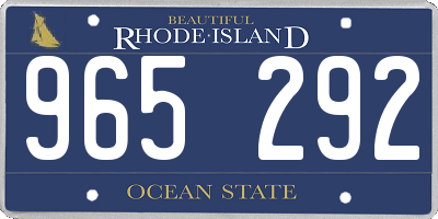 RI license plate 965292