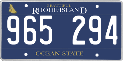 RI license plate 965294