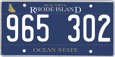 RI license plate 965302