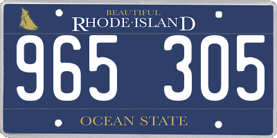 RI license plate 965305