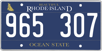 RI license plate 965307