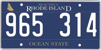 RI license plate 965314