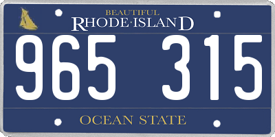 RI license plate 965315